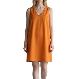 CHICO’S Orange V-Neck Tassel Tie Sleeveless Dress 1/M